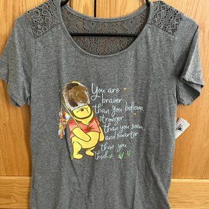 NWT Disney Pooh Bear Medium short sleeve T-shirt with lace